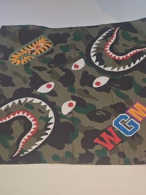 BAPE 1st Camo Shark Bandana Green - World Gone Mad WGM Authentic Great Condition